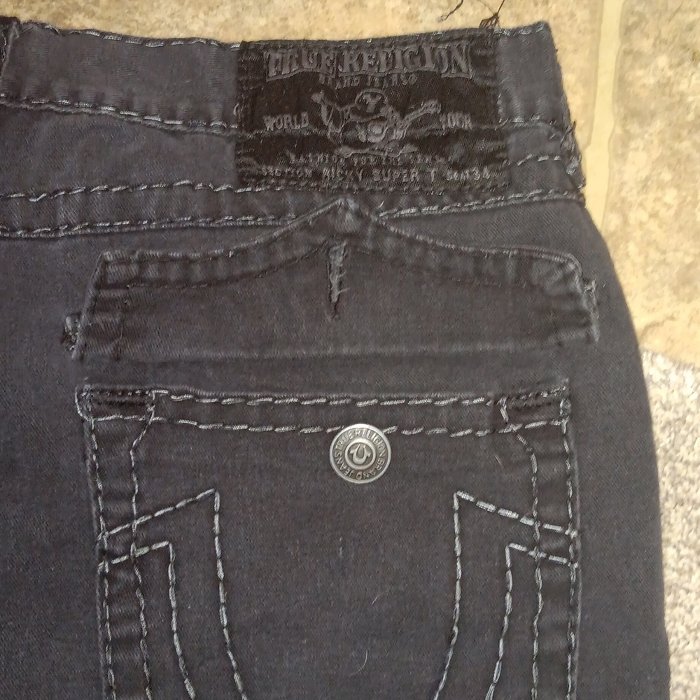 Black men's Tru religion Jean shorts